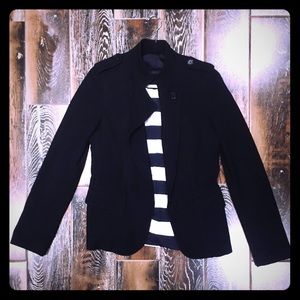 Theory Mandarin Collar Asymmetric Military Jacket